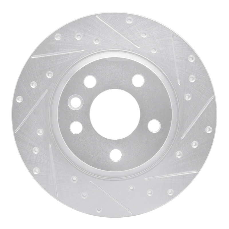 Volkswagen EuroVan Brake Rotor (1) - Rear Right - R1 Concepts - Drilled & Slotted - Silver - `01-`03